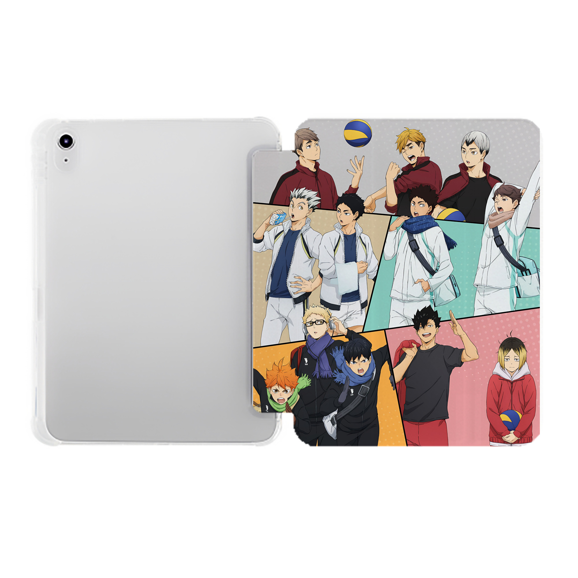 （画像用） ハイキュー!! Haikyu!! IPad ケース ペン収納付き 三つ折りスタンド PUレザー×シリコン 対応機種9.5/10.5/10.9インチ